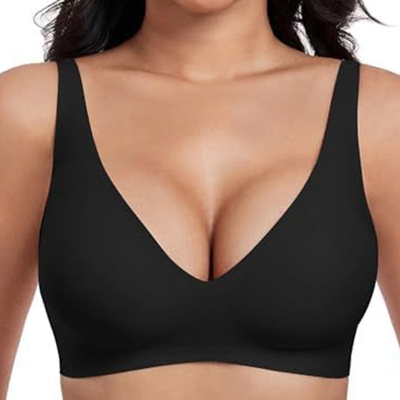 🎉Valentine's Day Sale-60% Off💖Womens Comfortable Wireless Bras Push Up Bralettes Seamless Tshirts Bras Deep V Everyday Bras
